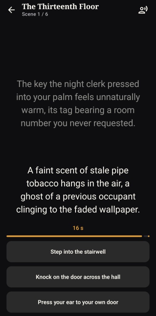 Timed choice in Dark Tales