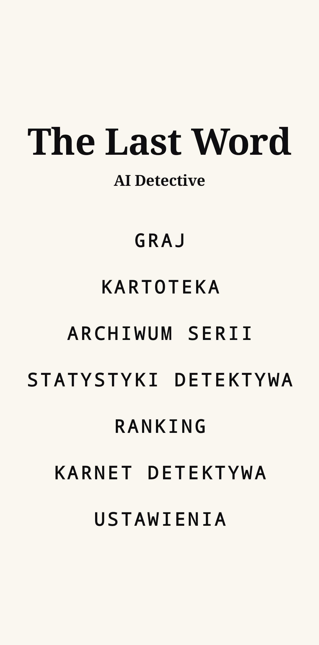 Menu główne The Last Word